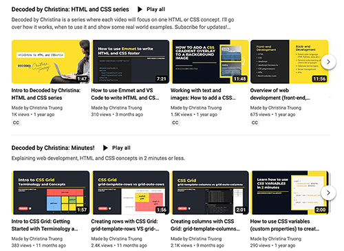 Decoded by Christina YouTube video thumbnails